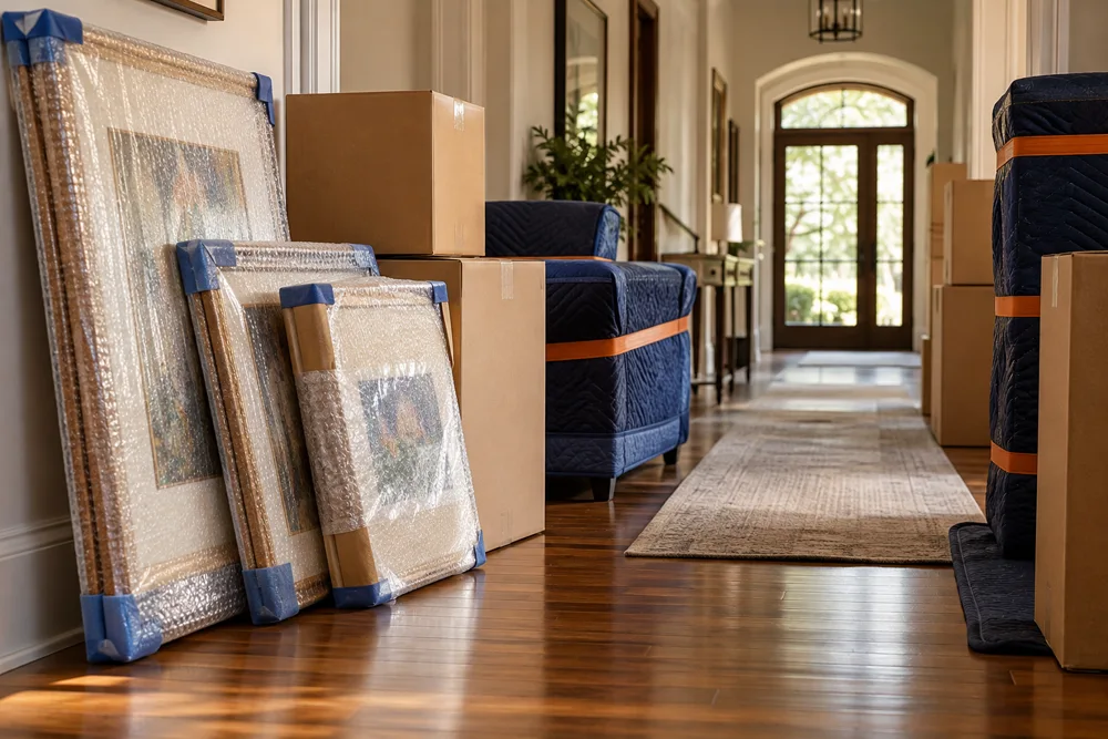 Pack-Out & Storage — illustrative restoration scene