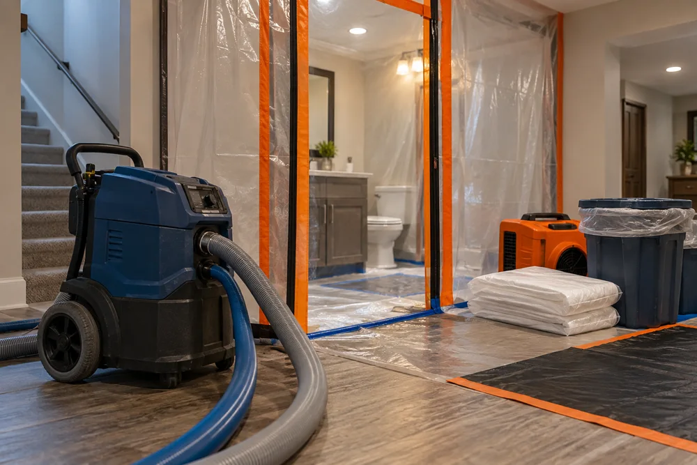 Sewage Backup Cleanup — illustrative restoration scene